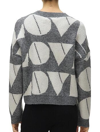 Vero moda love dames trui wit/grijs