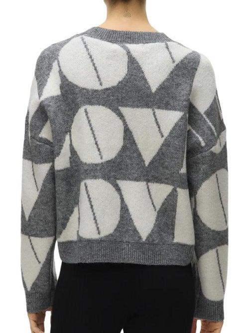Vero Moda Love Dames Trui Wit/Grijs - Kiabi Vero Moda Love Dames Trui Wit/Grijs - Kiabi