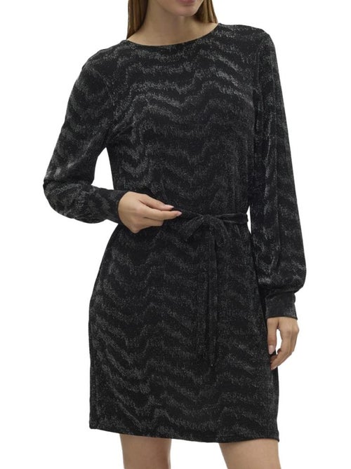 Vero Moda Lucy Zwarte/Zilveren Damesjurk - Kiabi Vero Moda Lucy Zwarte/Zilveren Damesjurk - Kiabi