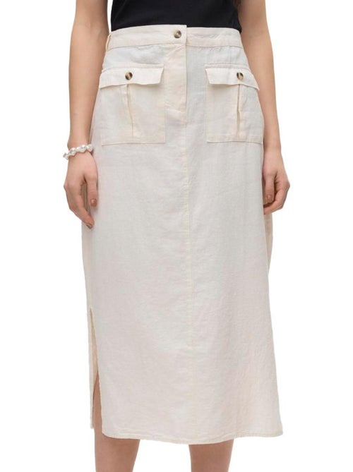 Vero Moda Luna Ecru Rok met Zakken voor Dames - Kiabi Vero Moda Luna Ecru Rok met Zakken voor Dames - Kiabi