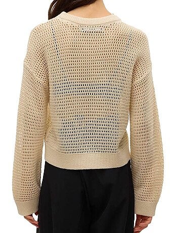 Vero moda madera dames trui beige/zwart
