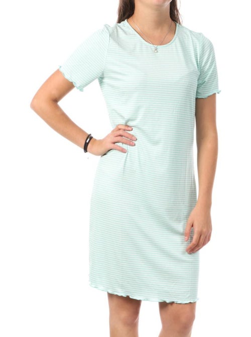 Vero Moda Madi Jill Dames Jurk Turquoise met Patroon - Kiabi Vero Moda Madi Jill Dames Jurk Turquoise met Patroon - Kiabi