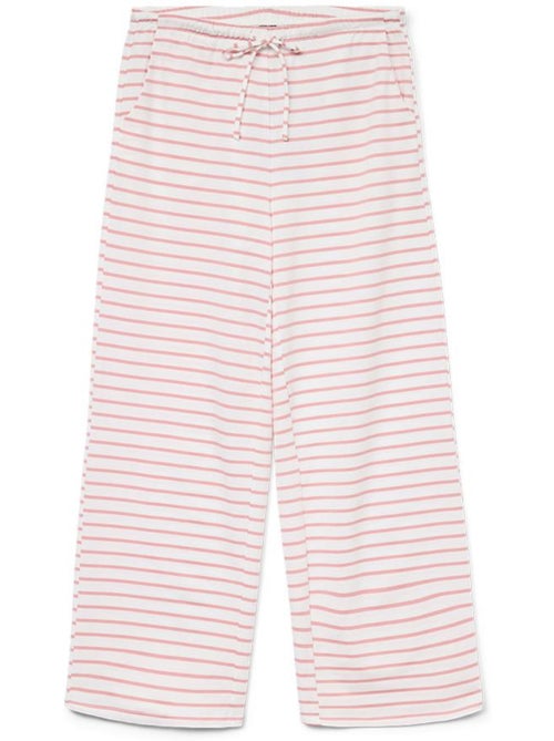 Vero Moda Malma Dames Gestreepte Broek Wit/Roze - Kiabi Vero Moda Malma Dames Gestreepte Broek Wit/Roze - Kiabi