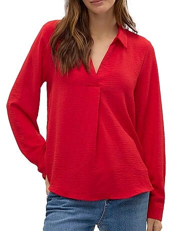 Vero moda malva zwarte blouse voor dames