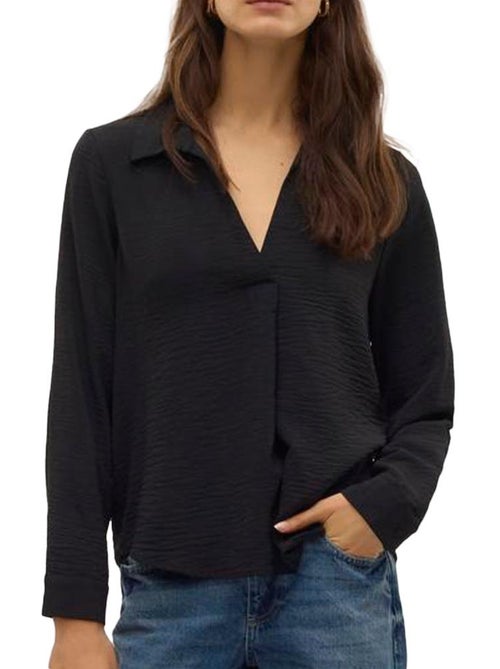 Vero Moda Malva Zwarte Blouse voor Dames - Kiabi Vero Moda Malva Zwarte Blouse voor Dames - Kiabi