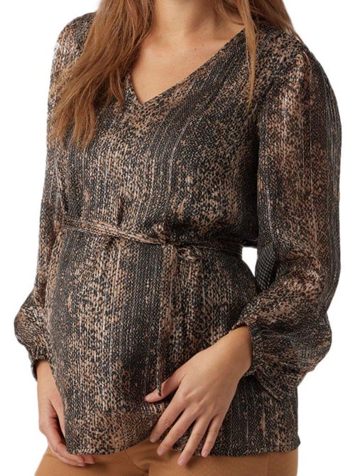 Vero Moda Mama Blouse Zwart/Bruin Zwangerschapsblouse 20018589 - Kiabi Vero Moda Mama Blouse Zwart/Bruin Zwangerschapsblouse 20018589 - Kiabi