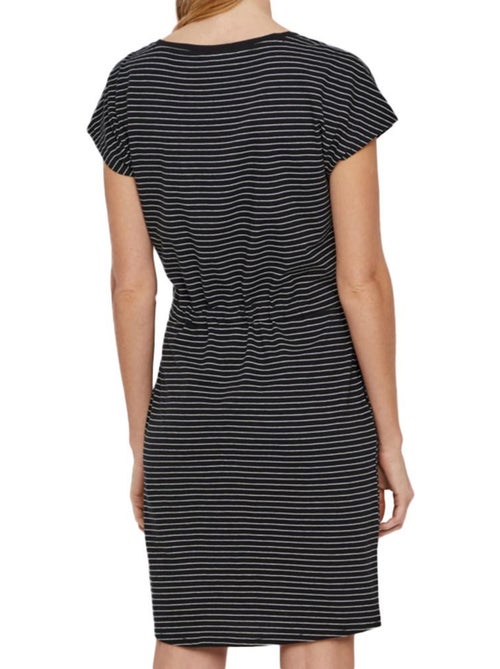 Vero Moda Mapril gestreepte zwarte damesjurk - Kiabi Vero Moda Mapril gestreepte zwarte damesjurk - Kiabi