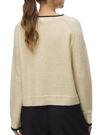 Vero moda maquarius dames trui ecru met raglanmouwen
