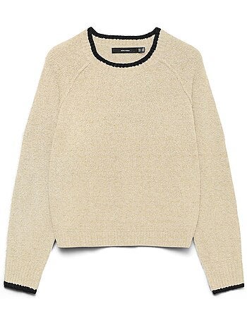 Vero moda maquarius dames trui ecru met raglanmouwen