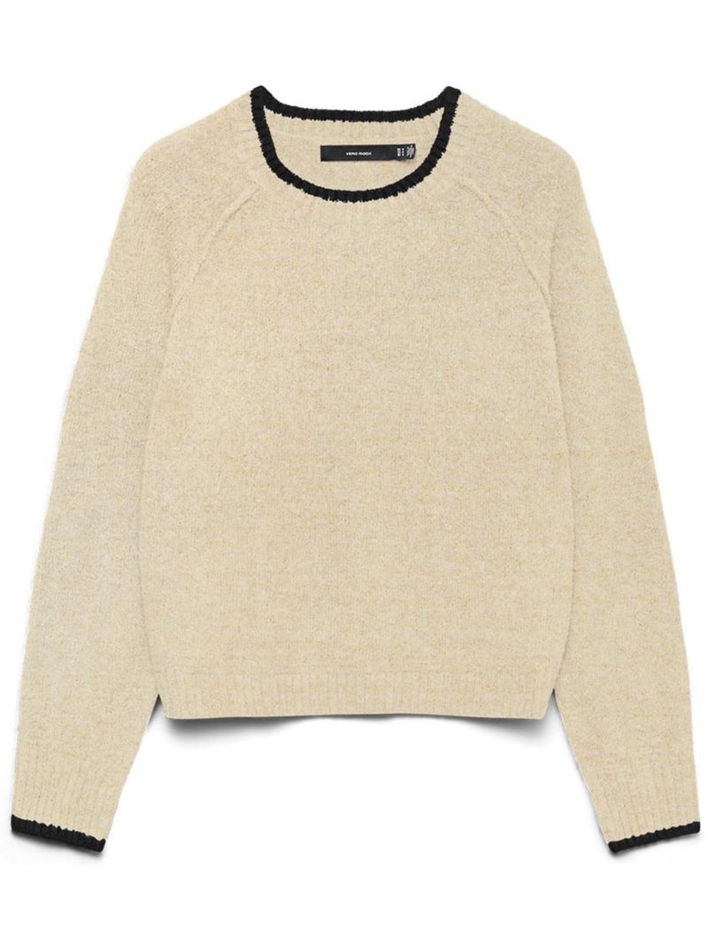 Vero Moda Maquarius Dames Trui Ecru met Raglanmouwen Ecru - Kiabi