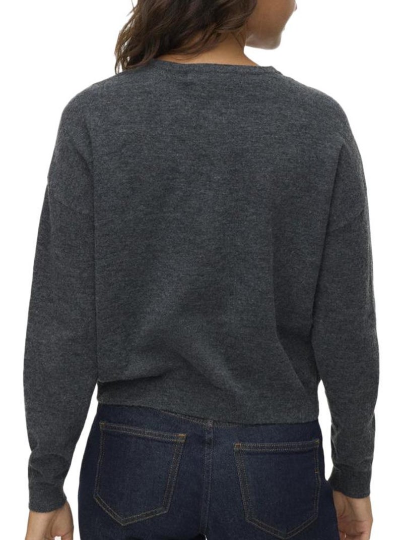 Vero Moda Marina Donkergrijze Dames Trui Zilvergrijs - Kiabi