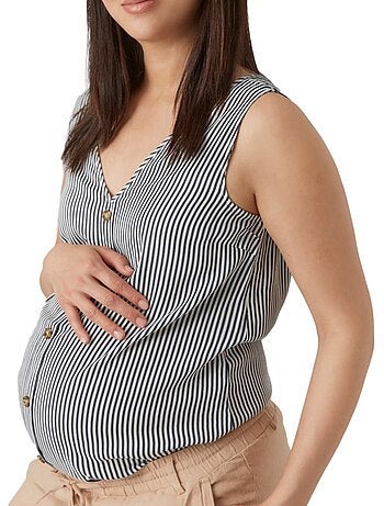 Vero moda maternity bumpy zwart/wit zwangerschapsblouse voor dames