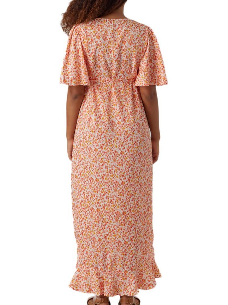 Vero Moda Maternity Henna Oranje/Witte Zwangerschapsjurk Oranje - Kiabi