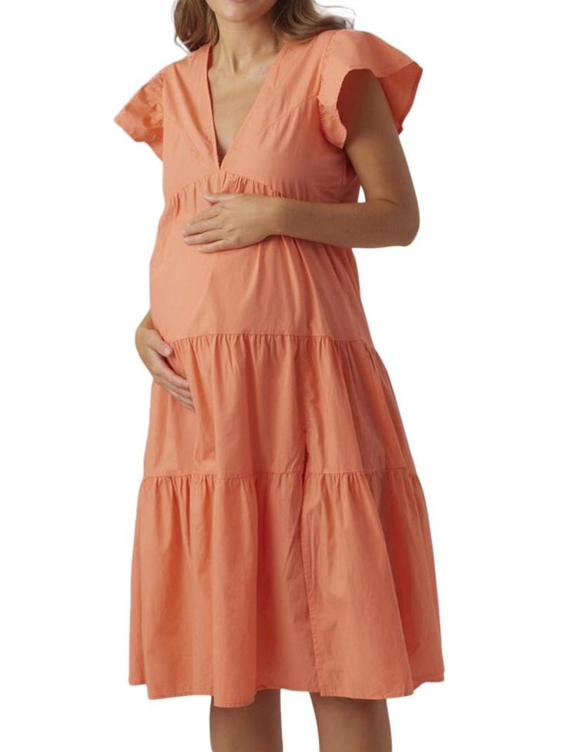 Vero Moda Maternity Jarlotte Koraal Zwangerschapsjurk voor Dames Roze - Kiabi