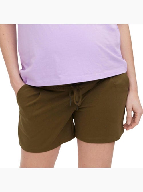 Vero Moda Maternity Kaki Zwangerschapsshort met Ruches - Kiabi Vero Moda Maternity Kaki Zwangerschapsshort met Ruches - Kiabi
