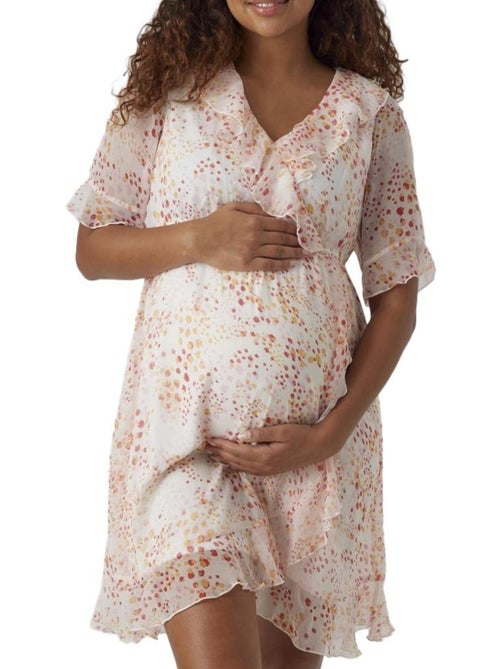 Vero Moda Maternity Kaya Witte Zwangerschapsjurk voor Dames - Kiabi Vero Moda Maternity Kaya Witte Zwangerschapsjurk voor Dames - Kiabi