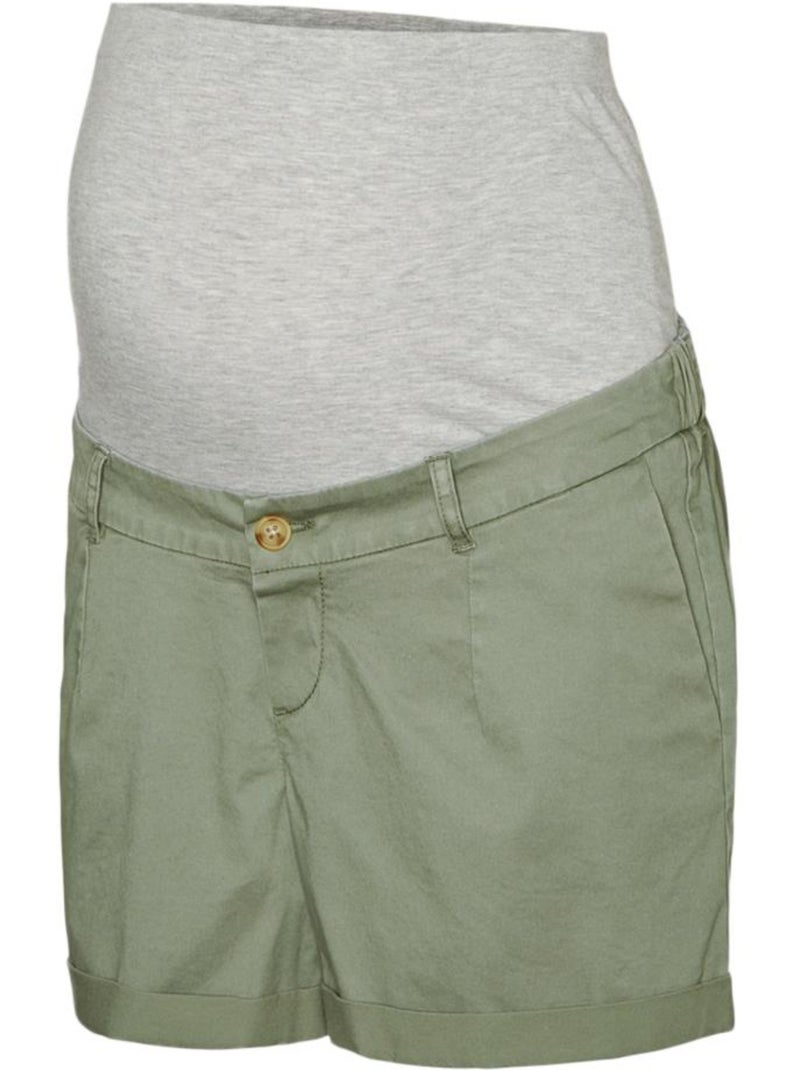Vero Moda Maternity Korte Zwangerschapsbroek Dames Groen 20016767 Licht kakigroen - Kiabi