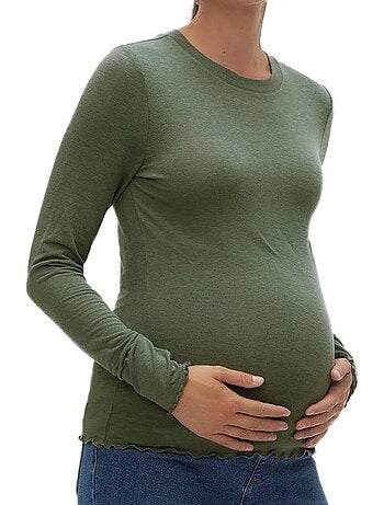 Vero moda maternity longsleeve zwangerschapsshirt groen dames