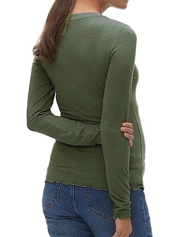 Vero moda maternity longsleeve zwangerschapsshirt groen dames