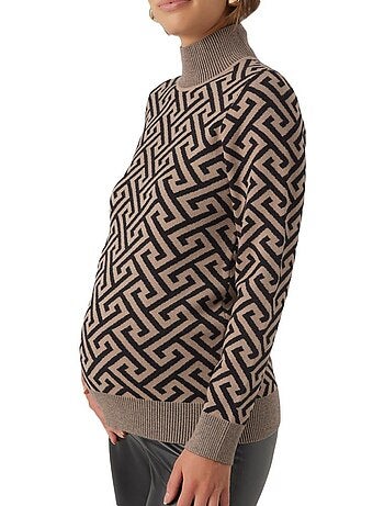 Vero moda maternity maria zwangerschapstrui bruin/zwart