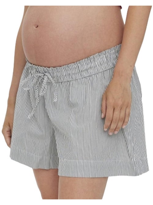 Vero Moda Maternity Simla Zwangerschapsshort voor Dames - Wit/Groen - Kiabi Vero Moda Maternity Simla Zwangerschapsshort voor Dames - Wit/Groen - Kiabi