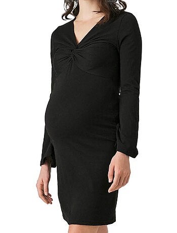 Vero moda maternity zwarte zwangerschapsjurk met uitlopende rok