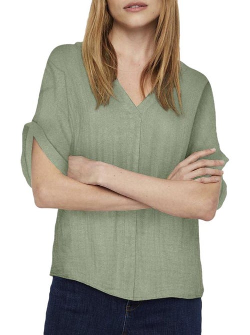 Vero Moda Mathilda Groen T-shirt voor Dames - Kiabi Vero Moda Mathilda Groen T-shirt voor Dames - Kiabi
