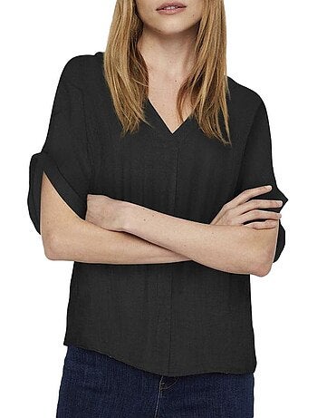Vero moda mathilda zwart t-shirt voor dames