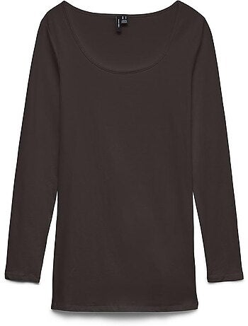 Vero moda maxi my ls soft t-shirt voor dames - bruin