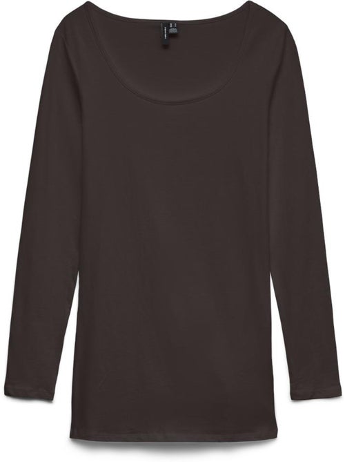 Vero Moda Maxi My LS Soft T-shirt voor Dames - Bruin - Kiabi Vero Moda Maxi My LS Soft T-shirt voor Dames - Bruin - Kiabi