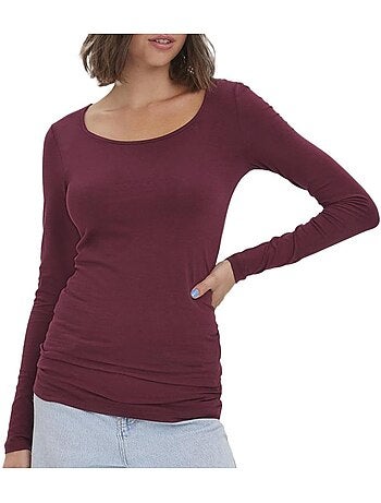 Vero moda maxi my ls soft t-shirt voor dames - bruin