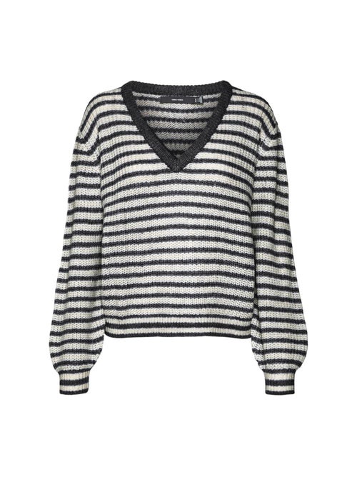 Vero Moda Mearth Dames Trui Zwart/Ecru - Kiabi Vero Moda Mearth Dames Trui Zwart/Ecru - Kiabi