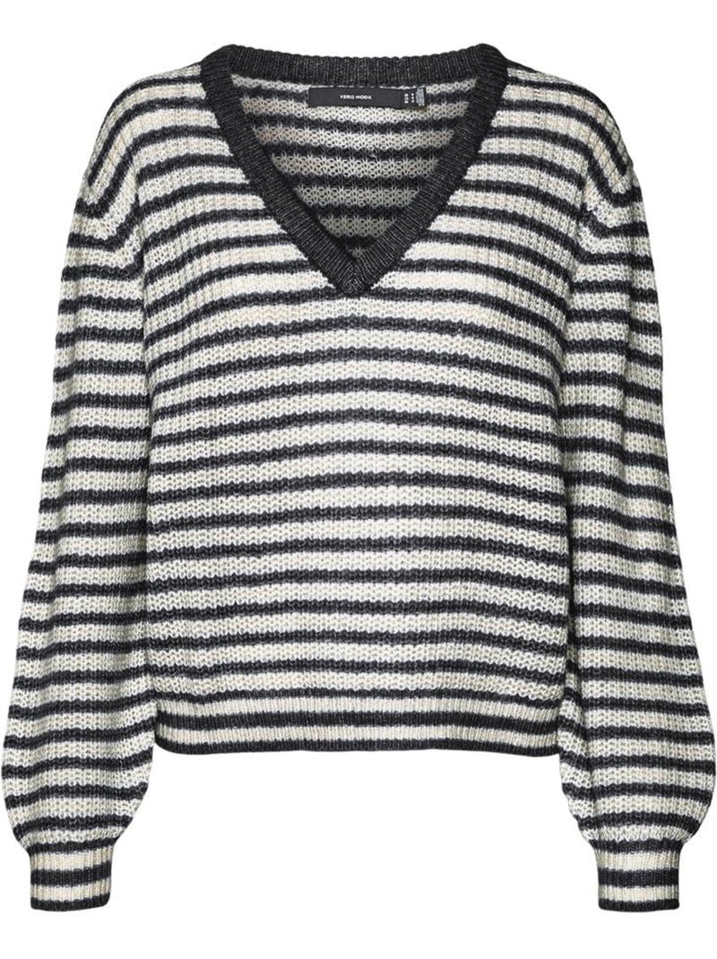 Vero moda mearth dames trui zwart/ecru Zwart - Kiabi