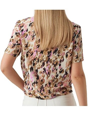 Vero moda measy beige top met print voor dames