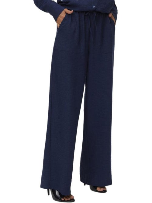Vero Moda Melaney Dames Marine Flared Broek - Kiabi Vero Moda Melaney Dames Marine Flared Broek - Kiabi