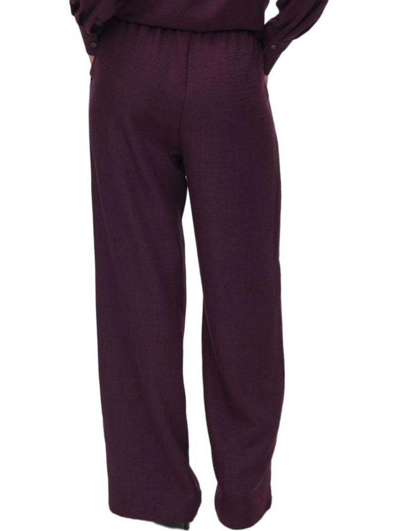 Vero Moda Melaney Dames Soepele Pruimkleurige Pantalon Pruimpaars - Kiabi