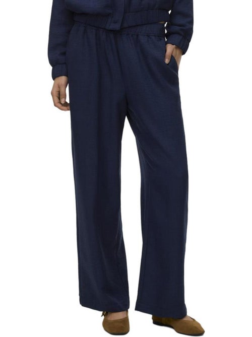 Vero Moda Melaneyss Dames Marineblauwe Soepele Pantalon - Kiabi Vero Moda Melaneyss Dames Marineblauwe Soepele Pantalon - Kiabi