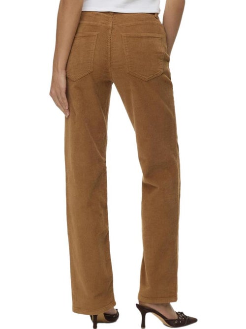 Vero Moda Melisa Straight Fluwelen Damespantalon - Bruin - Kiabi Vero Moda Melisa Straight Fluwelen Damespantalon - Bruin - Kiabi