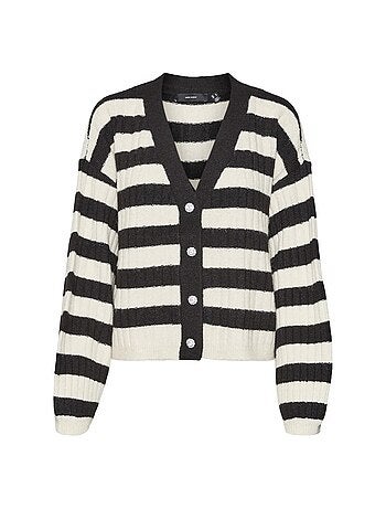 Vero moda melya dames vest zwart/wit