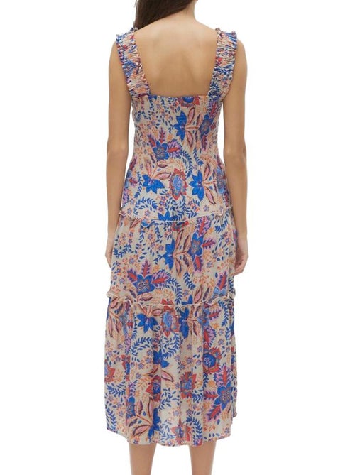 Vero Moda Menny Damesjurk Blauw/Beige/Roze - Kiabi Vero Moda Menny Damesjurk Blauw/Beige/Roze - Kiabi