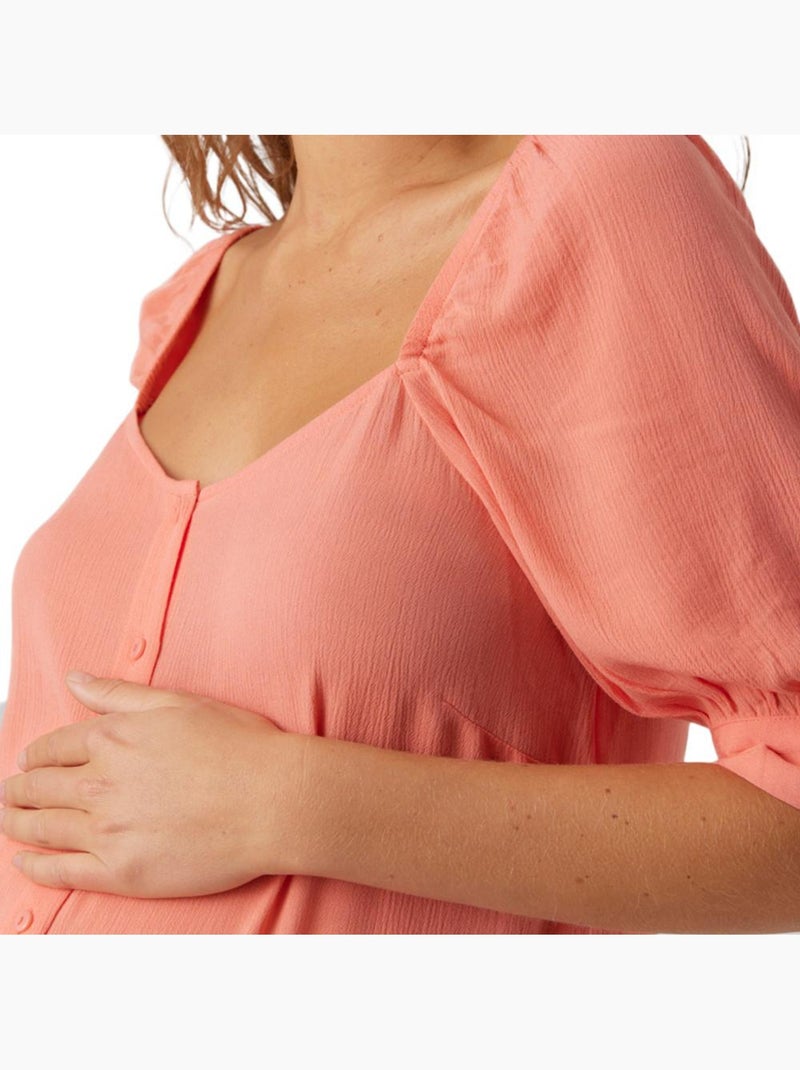 Vero moda menny positieblouse met rozenprint voor dames Roze - Kiabi