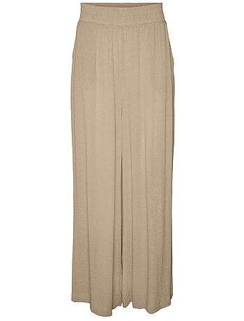 Vero moda menny wide beige dames pantalon
