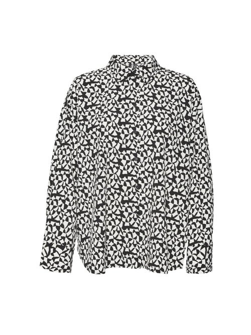 Vero Moda Meva Oya Dames Blouse Zwart/Wit - Kiabi Vero Moda Meva Oya Dames Blouse Zwart/Wit - Kiabi