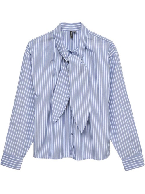 Vero moda milena dames blouse wit/blauw - Kiabi Vero moda milena dames blouse wit/blauw - Kiabi