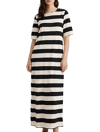 Vero moda milla damesjurk zwart/beige