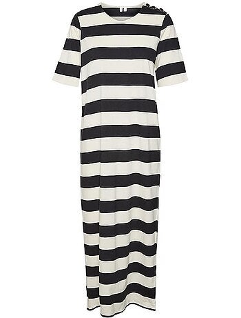 Vero moda milla damesjurk zwart/beige