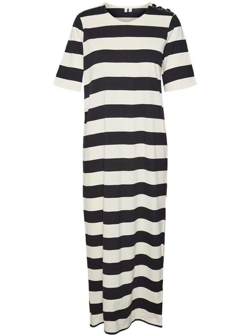 Vero Moda Milla Damesjurk Zwart/Beige Zwart - Kiabi