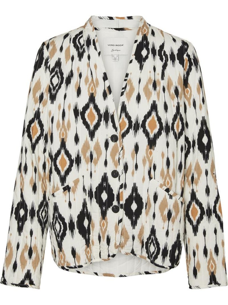 Vero moda mille magda damesvest zwart/wit Wit - Kiabi