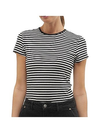 Vero moda mines fiona t-shirt dames zwart/wit