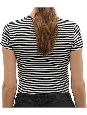Vero moda mines fiona t-shirt dames zwart/wit
